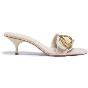 NWT Raffia Slip-On Mule Heeled Sandals